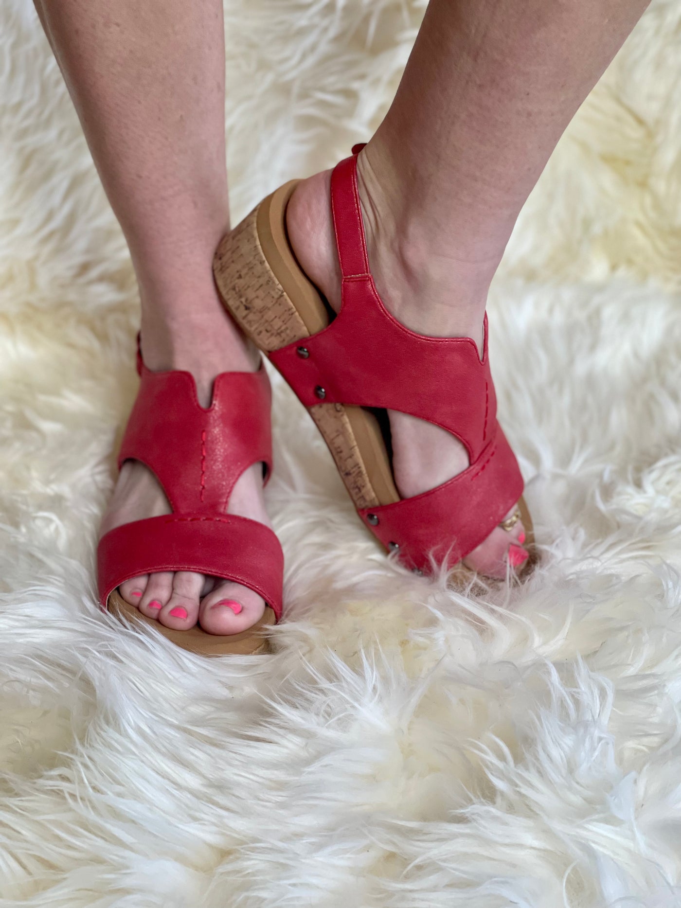 "Refreshing" Wedge in Red by Corky's
