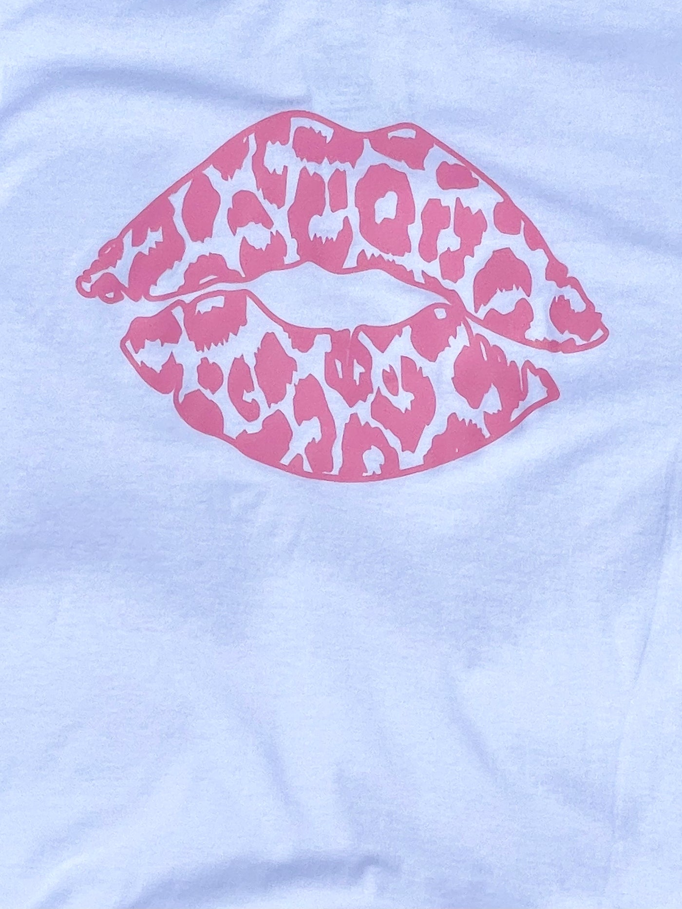 Light Pink Lips on White T-Shirt