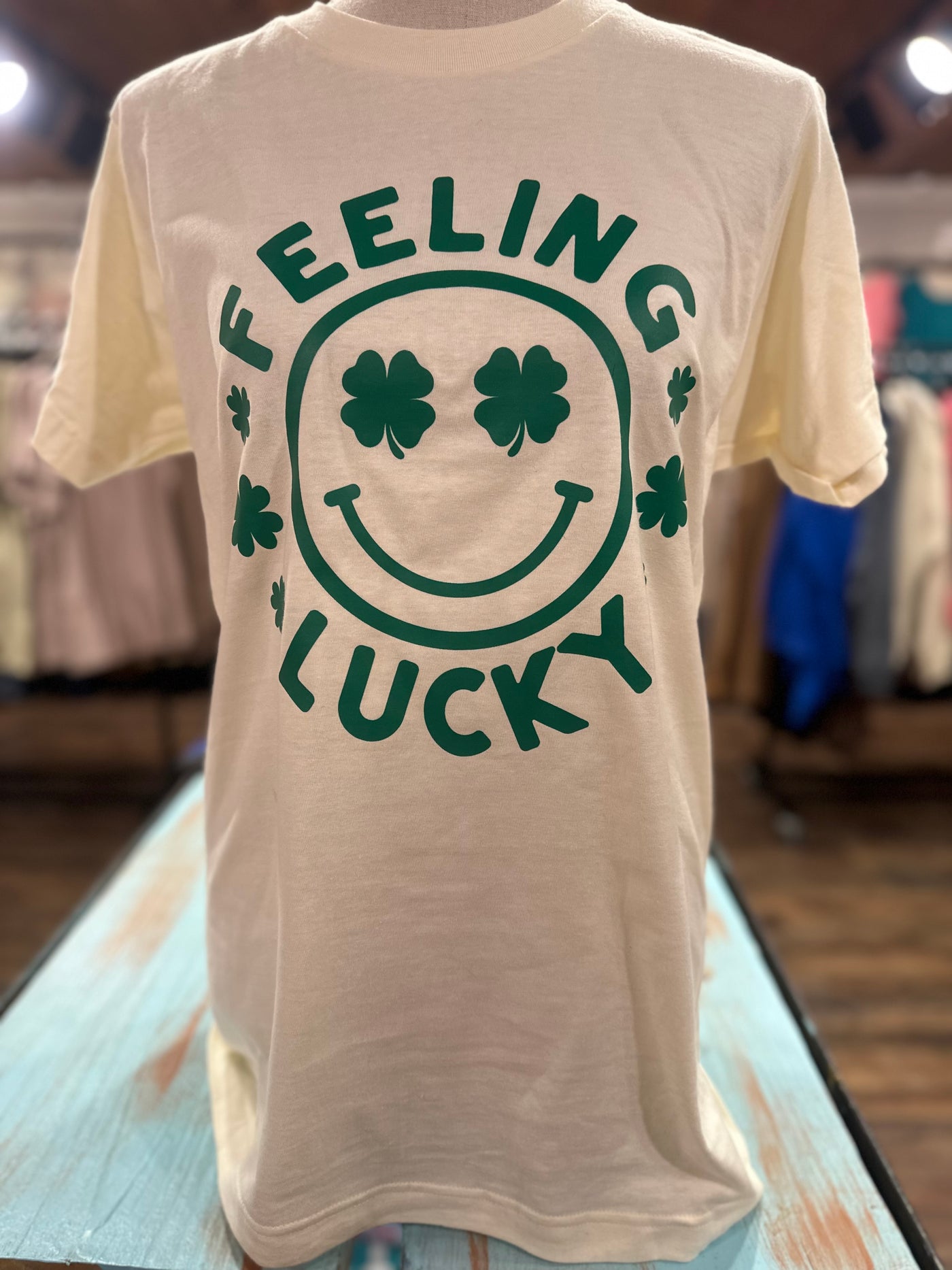 "Feeling Lucky" Tee in Cream