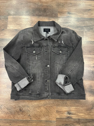 Curvy Vintage Washed Grey Jacket