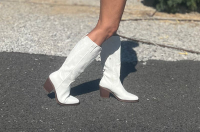 Coachella White Western Boots