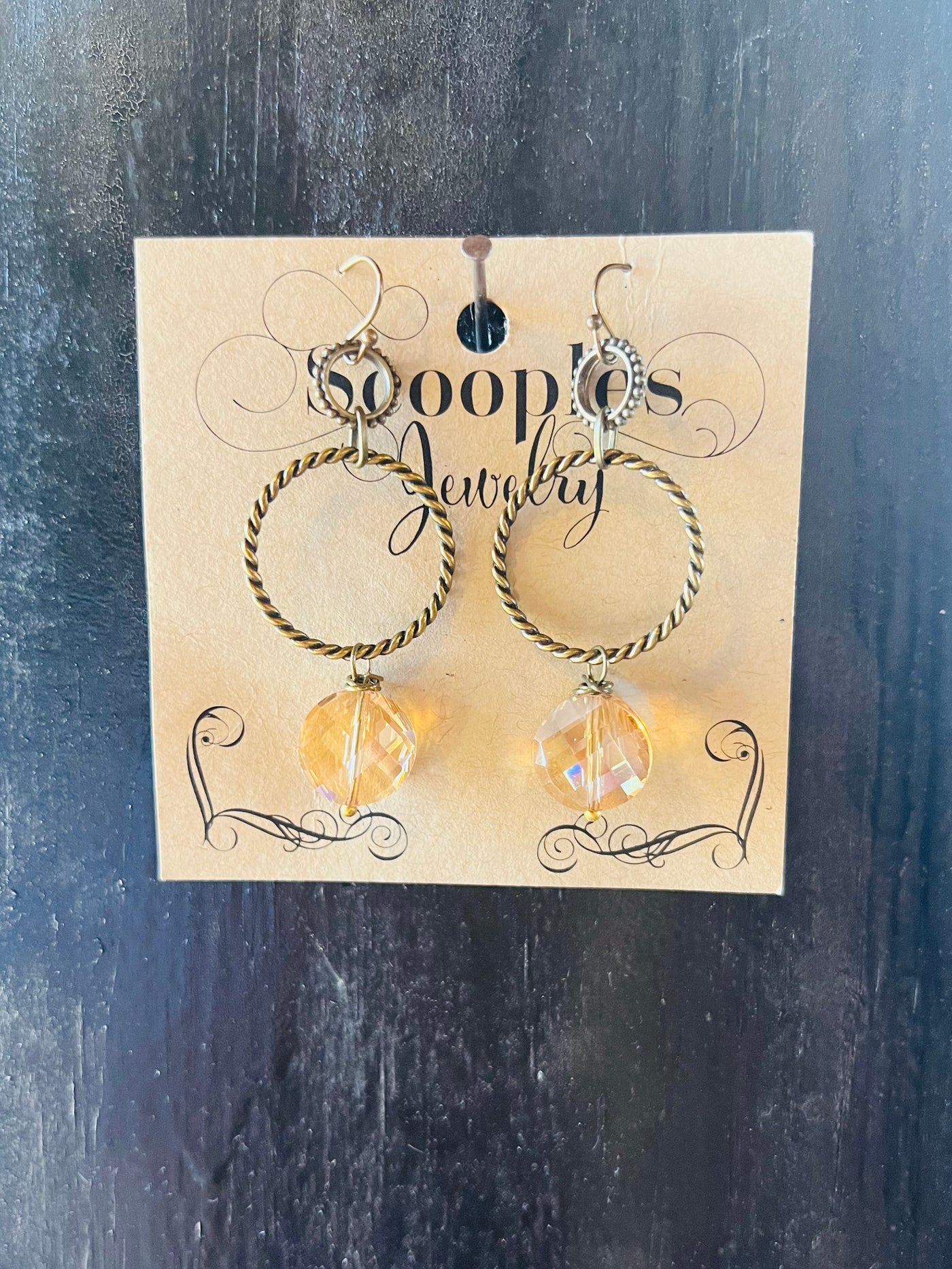 Golden Honey Crystal Earrings by Scooples
