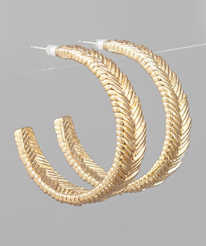 Gold Comb Pattern Hoops