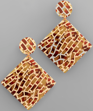 Color Square Acetate Earrings (2 colors)
