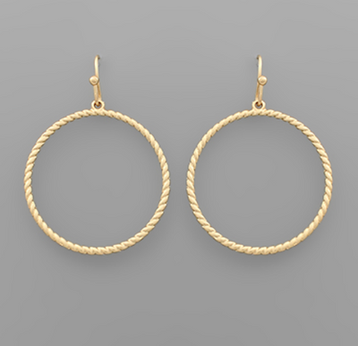 Brass Twisted Circle Earrings (2 colors)
