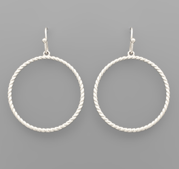 Brass Twisted Circle Earrings (2 colors)