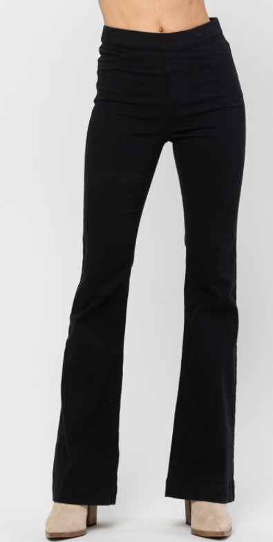 Jelly Jeans Black Pull On Flare JEAN