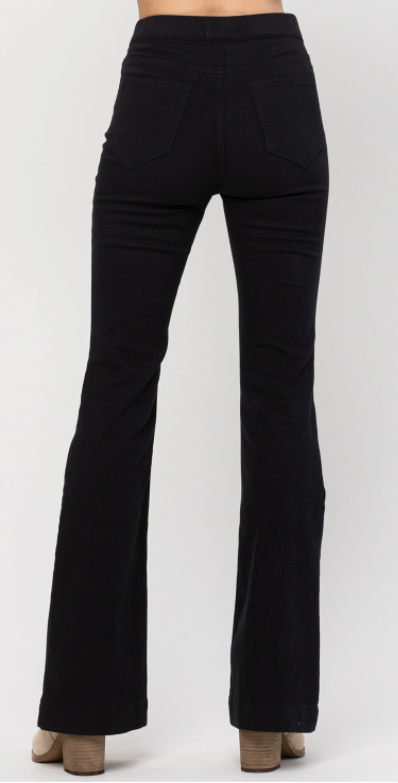 Jelly Jeans Black Pull On Flare JEAN
