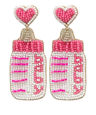Seed Bead Baby Bottle Earrings (2 colors)