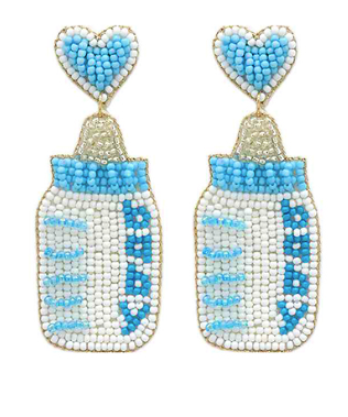 Seed Bead Baby Bottle Earrings (2 colors)