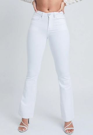 White Classic High Rise Flare Jean