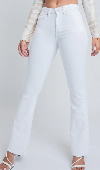 White Classic High Rise Flare Jean