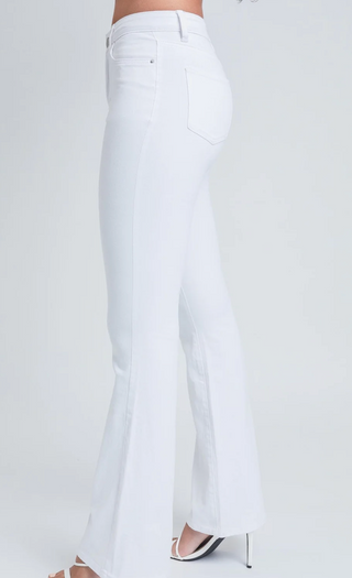 White Classic High Rise Flare Jean