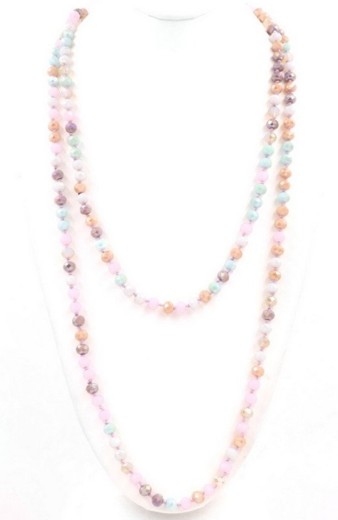 Faceted Glass Bead Long/Wrap Necklace