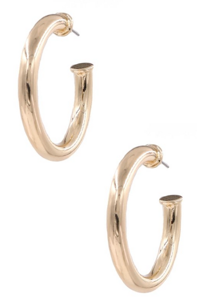 Metal Open Hoop Earrings (2 Colors)
