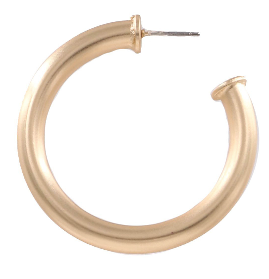 Metal Open Hoop Earrings (2 Colors)