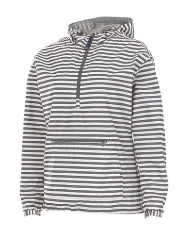 5809G Charles River Grey Striped Print Pullover w/ Lining