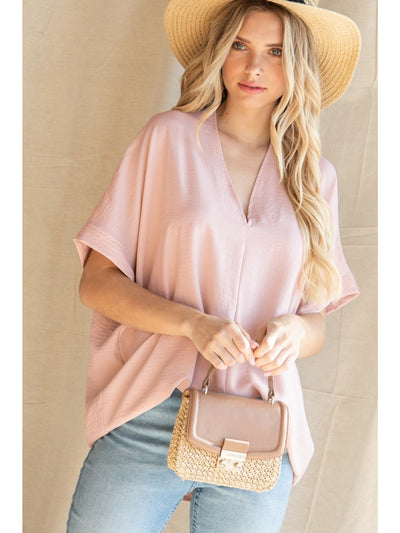 Blush Solid Boxy Top